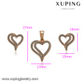 64218 Xuping fashionable jewelry for women pendant and earrings exotic heart shaped gold filled jewelry set